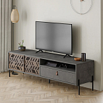 ТВ-тумба с раздвижными дверцами Mallin Metal TV Stand варинант исполнения - 2 | Loft Concept в Краснодаре