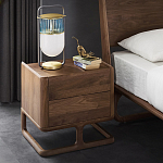 Прикроватный деревянный столик с 2-мя ящиками Moon Walnut Furniture варинант исполнения - 1 | Loft Concept в Краснодаре