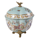 Шкатулка голубого цвета с цветочными орнаментами Blue Garden варинант исполнения - 2 | Loft Concept в Краснодаре