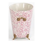 Кашпо из белого фарфора с розовым цветочным орнаментом Eden Garden варинант исполнения - 3 | Loft Concept в Краснодаре