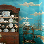 Обои ручная роспись Nantucket Crossing Brandt colourway on scenic paper варинант исполнения - 1 | Loft Concept в Краснодаре