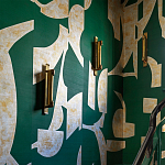 Обои ручная роспись в стиле Арт-деко Symphony Original colourway on Jade silk dupion варинант исполнения - 3 | Loft Concept в Краснодаре