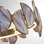 Люстра круглая с полукруглыми плафонами из искусственного алебастра в бронзовой оправе Marbella варинант исполнения - 4 | Loft Concept в Краснодаре