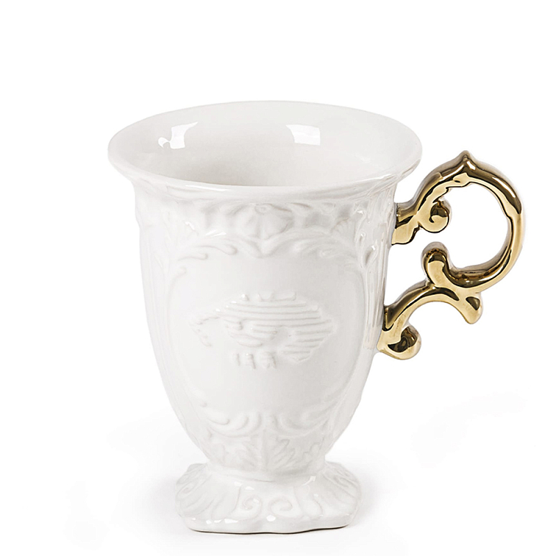 Кружка Seletti I-Mug Gold Белый Золотой в Краснодаре | Loft Concept 