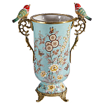 Ваза с двумя птичками из фарфора с бронзовыми элементами Garden of Eden варинант исполнения - 1 | Loft Concept в Краснодаре