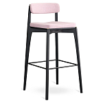 Барный стул из массива ясеня с обивкой из рогожки Elegant Ash Shape варинант исполнения - 1 | Loft Concept в Краснодаре