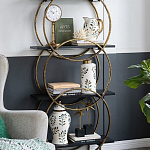 Ваза белая с крышкой с рисунком зеленых и золотых листьев 40 см Chinoiserie Ceramics варинант исполнения - 3 | Loft Concept в Краснодаре