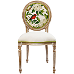Стул бежевый из натурального бука с изображением птица в саду Blooming Birds варинант исполнения - 1 | Loft Concept в Краснодаре