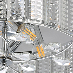 Люстра круглая на цепи цвета хром с прозрачными рельефными хрустальными пластинами Textured Glass Chandelier варинант исполнения - 4 | Loft Concept в Краснодаре