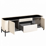 ТВ-тумба белая с чёрной столешницей с 2-мя дверками и ящиком San Marco варинант исполнения - 2 | Loft Concept в Краснодаре