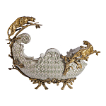 Чаша для фруктов из фарфора бронзовыми фигурками леопардов Eden Garden варинант исполнения - 3 | Loft Concept в Краснодаре