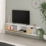 ТВ-тумба подвесная белая с полкой и откидной дверцей цвета древесины TONE TV STAND WHITE варинант исполнения - 3 | Loft Concept в Краснодаре