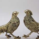 Статуэтка бронзовая пара Фазаны золотые Bronze Birds варинант исполнения - 3 | Loft Concept в Краснодаре