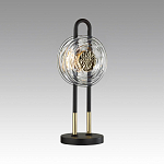 Настольная лампа черного цвета с круглым прозрачным стеклянным плафоном Virelia  варинант исполнения - 3 | Loft Concept в Краснодаре