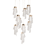 Люстра каскадная с 10-ю прозрачными плафонами Wave Line варинант исполнения - 1 | Loft Concept в Краснодаре
