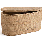 Плетеная овальная корзина с крышкой Shani Rattan Basket варинант исполнения - 2 | Loft Concept в Краснодаре