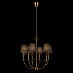 Люстра на металлическом основании бронзового цвета с 6-ю черными конусовидными абажурами Dignity варинант исполнения - 3 | Loft Concept в Краснодаре