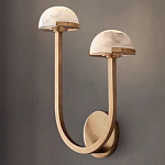 Бра с 2-мя мраморными плафонами на латунном корпусе Light Warm Light варинант исполнения - 4 | Loft Concept в Краснодаре