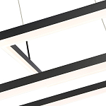 Подвесной светильник светодиодный с 2-мя черными прямоугольными плафонами из алюминия и акрила с пультом для регулировки света Smeragde Light Black варинант исполнения - 2 | Loft Concept в Краснодаре