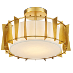 Потолочный светильник круглый с каркасом в форме треугольников и тканевым абажуром Brutal Light варинант исполнения - 3 | Loft Concept в Краснодаре