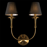 Бра с металлическим основанием бронзового цвета и 2-мя черными конусовидными абажурами Dignity варинант исполнения - 4 | Loft Concept в Краснодаре