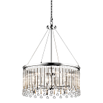 Люстра круглая цвета хром с вертикальными стеклянными трубками и круглыми подвесками Kichler варинант исполнения - 1 | Loft Concept в Краснодаре