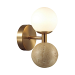Бра с шарообразным матовым плафоном и шаром из камня на металлическом основании Orb Essence варинант исполнения - 1 | Loft Concept в Краснодаре