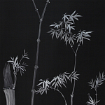 Обои ручная роспись Bamboo Argent on Pitch dyed silk варинант исполнения - 2 | Loft Concept в Краснодаре