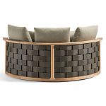 Дизайнерский уличный диван из массива дерева с плетеной спинкой PALINFRASCA Sofa варинант исполнения - 13 | Loft Concept в Краснодаре