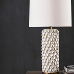 Настольная лампа покрытая лепестками белых цветов Fancy Calla Lily варинант исполнения - 3 | Loft Concept в Краснодаре