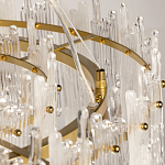 Люстра круглая с прозрачными стержнями разной длины Textured Glass Chandelier варинант исполнения - 10 | Loft Concept в Краснодаре