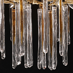 Люстра подвесная золотого цвета с разветвленными ветвями и прозрачными стеклянными подвесками Droplet Chandelier варинант исполнения - 7 | Loft Concept в Краснодаре