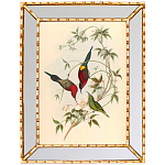 Постер с изображением птиц и цветов в зеркальной раме Blooming Birds Poster варинант исполнения - 2 | Loft Concept в Краснодаре