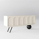 Дизайнерский комод с фактурным фасадом и чёрной ножкой в форме шара Samanta варинант исполнения - 1 | Loft Concept в Краснодаре