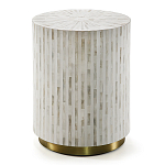 Круглый приставной столик с инкрустацией RADIAL BONE INLAY SIDE TABLE варинант исполнения - 3 | Loft Concept в Краснодаре