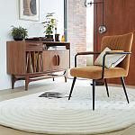 Кресло бархатное с подлокотниками на металлическом каркасе Oriel Retro Armchair варинант исполнения - 6 | Loft Concept в Краснодаре