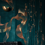 Обои с вышивкой ручной работы Plume Original colourway on velvet варинант исполнения - 1 | Loft Concept в Краснодаре