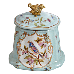 Шкатулка голубого цвета с рисунком и состаренным эффектом Eden Garden варинант исполнения - 2 | Loft Concept в Краснодаре