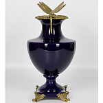 Ваза темно-синего цвета из фарфора с бронзовыми стрекозами Eden Garden porcelain and bronze варинант исполнения - 1 | Loft Concept в Краснодаре