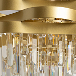 Люстра цвета матового золота с металлическими лентами и длинными прозрачными подвесками Gilded Waves варинант исполнения - 4 | Loft Concept в Краснодаре