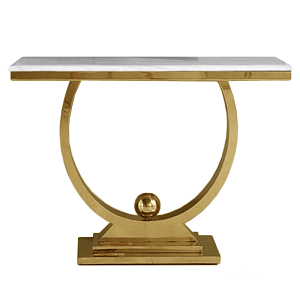 Консоль дизайнерская белый искусственный мрамор