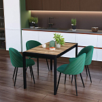 Стол обеденный раздвижной с прямоугольной столешницей на четырех черных ножках Blair варинант исполнения - 9 | Loft Concept в Краснодаре