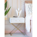 Приставной столик с выдвижным ящиком  White Table Carved Pattern варинант исполнения - 8 | Loft Concept в Краснодаре