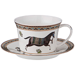 Чайный сервиз из фарфора с изображением лошадей на 6 персон 15 предметов Porcelain Horse Set  варинант исполнения - 1 | Loft Concept в Краснодаре