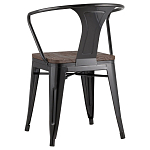 Черный глянцевый стул с сиденьем из натурального дерева TOLIX варинант исполнения - 5 | Loft Concept в Краснодаре