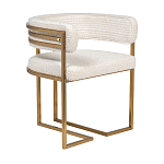 Стул букле бежевый с каркасом цвета матовое золото Tactility варинант исполнения - 2 | Loft Concept в Краснодаре