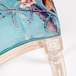 Барный стул из массива бука с изображением птиц и цветов Turquoise Beige Chinoiserie Garden Chair варинант исполнения - 5 | Loft Concept в Краснодаре