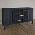 Буфет Primo с тремя ящиками и двумя фасадами Черный дуб варинант исполнения - 2 | Loft Concept в Краснодаре