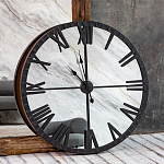 Часы настенные зеркальные с чёрным металлическим циферблатом Mirror Tower Clock варинант исполнения - 5 | Loft Concept в Краснодаре