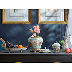 Блюдо овальное из голубого фарфора с ручками в виде бабочек и цветочным рисунком Blue Garden варинант исполнения - 4 | Loft Concept в Краснодаре